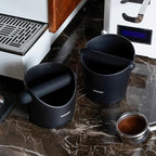 Espresso Knock Box,watchget Coffee Knock Box with Durable Knock Bar Space-Saving Coffee Ground Bin Non-Slip Base, Small Espresso Dump Bin