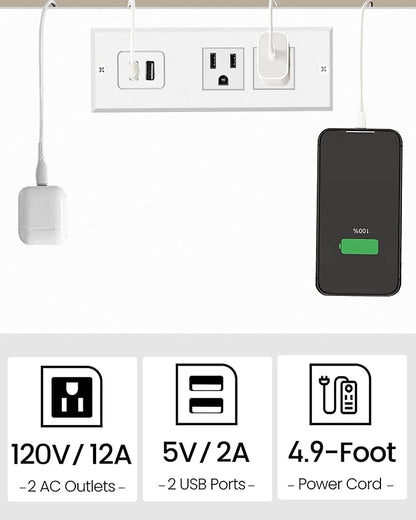 TUTOTAK End Table with Charging Station, Small Side Table with Outlets - Image 6