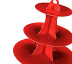 2Pcs 3-Tier Cupcake Stand, Cake Stand holder, Tiered DIY Cupcake Stand Tower for Dessert Table Displays, Birthday Theme Party Favors Decoration, Floral Tea Party, 12" W x 12.8" H, Red