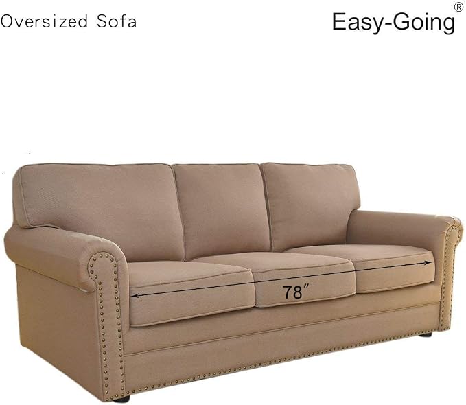 Easy-Going Reversible Couch Cover, 3 Cushion Sofa, Darkgray/Beige | Machine - Image 8