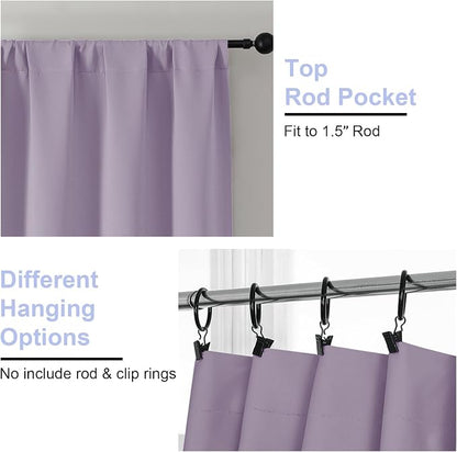 Simplebrand Ava Lilac Short Blackout Curtains - Image 4