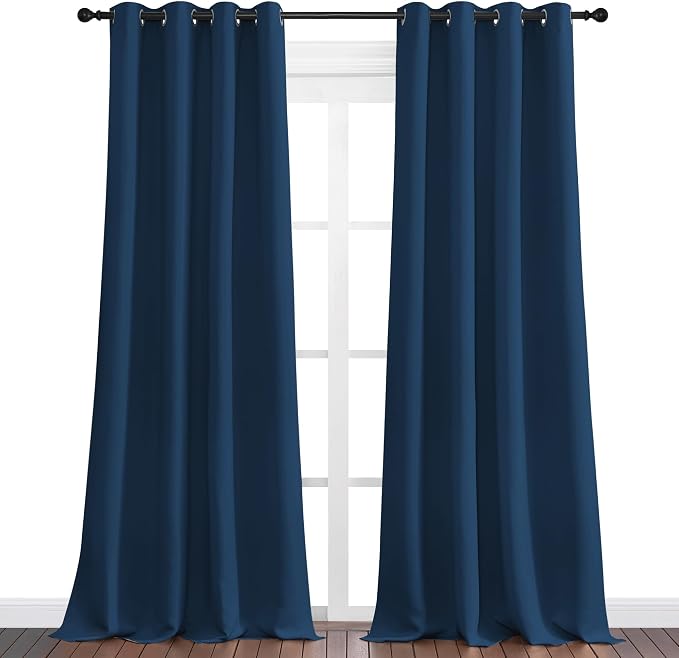NICETOWN Moroccan Blue Blackout Curtains 108" Long - Image 2