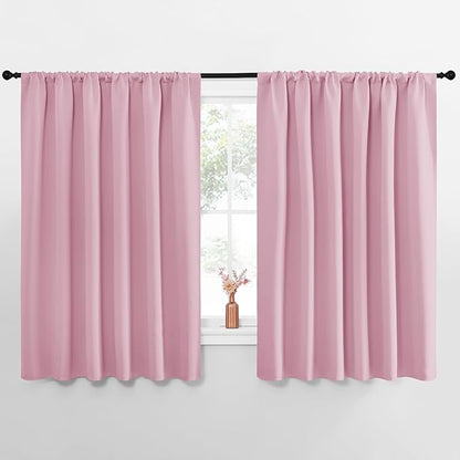 NICETOWN Blackout Curtains for Bedroom, Rouge Pink, 1 Pair, 70 by 63-inch by NICETOWN