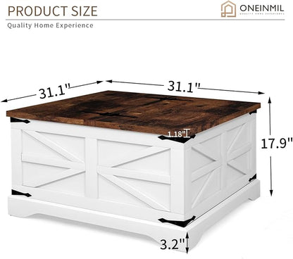 oneinmil 3-Piece Farmhouse Table Set Includes 31” Coffee Table and Side Tables - Image 2