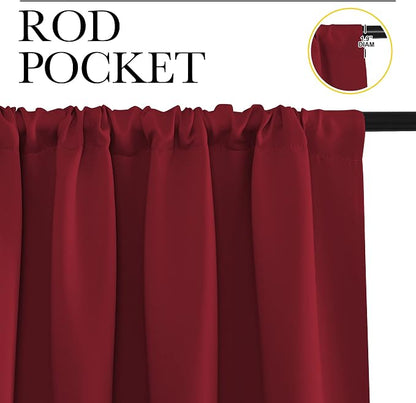 NICETOWN Burgundy Curtains Blackout Drape Panels - Image 3