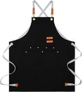 Lisianthus 2 Pack Adjustable Bib Aprons for Women with Pockets, Men's Kitchen Cooking Apron