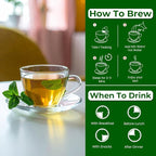 BLUE TEA - Peppermint Tea - 100 Count - Plant Based Tea Bag | SUPPORTS DIGESTION | Antioxidant Rich | Fresh & Cool Minty Flavour | Caffeine Free - Herbal Tea - Non-Bitter - Leaf Based | Ziplock Pack