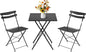 GarveeLife 3 Piece Patio Bistro Set, Folding Patio Bistro Table and Chairs Set by GarveeLife