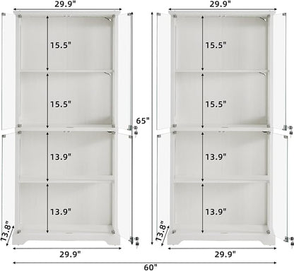 LELELINKY Farmhouse Display Cabinet Set of 2 - Image 3