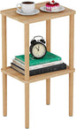 Solid Wood Side Table, 2-Tier Tall End Table by exilot