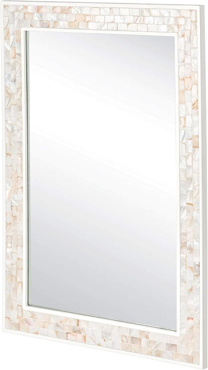Tanmicoshomy 20x 28 Inch Rectangle Wall Mirror, Natural Shell Framed - Image 7