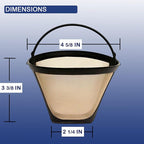 GoldTone Brand Reusable No.4 Cone Style Replacement Cuisinart Coffee Filter replaces your Permanent Coffee Filter for Cuisinart Machines and Brewers (2 Pack)