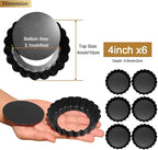 6 Pack Mini Tart Pans 4 Inch with Removable Bottom Round Non-stick Deep Quiche Pan, Heavy Duty Fluted Side for Pies, Egg Tart Molds for Baking, Mousse Cakes, Fruit and Desserts (4 Inch 6pcs)