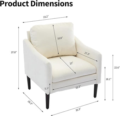 Mid Century Modern Accent Chair, Chenille Fabric Armchair - Image 2