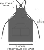 Hudson Durable Goods - Professional Grade Chef Apron for Kitchen, BBQ & Grill