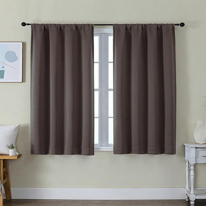 Simplebrand Ava Chocolate Short Blackout Curtains by Simplebrand