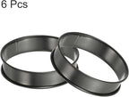 HARFINGTON 6pcs Crumpet Rings 3.94" Nonstick Round Cake Ring Stainless Steel Double Rolled English Pastry Rings for Kitchen Baking Crumpet Dessert, Black