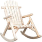 Outvita Wooden Rocking Chair, Fir Log Adirondack Rocker, Outdoor Wood Accent by Outvita