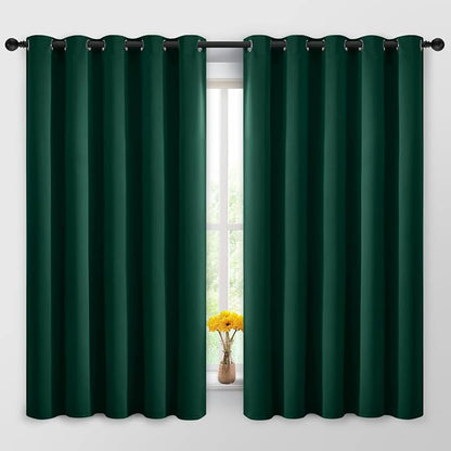 Yakamok Room Darkening Curtains 62x63 inch Length Dark Green-Living Room | 2 by Yakamok