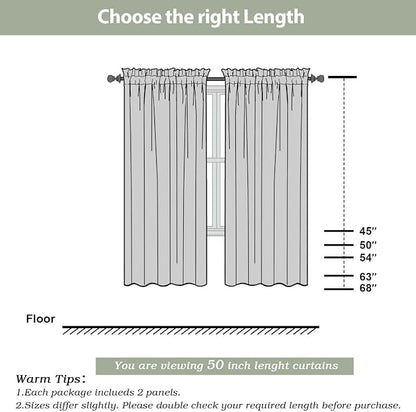 Sheer Curtains, Rod Pocket Voile Fimly Sheer Drapes - Image 2