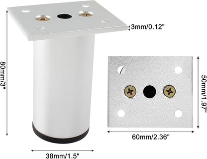 Set of 4 Aluminum Alloy Furniture Legs 3 Inch Height, 1.5 Inch Diameter - Image 2