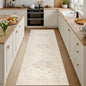 2'6''x8' Hallway Washable Runner Rug: Kitchen Carpet Beige White | Vintage Boho by Luxturiy