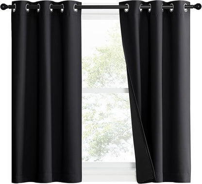NICETOWN Complete 100% Blackout Curtain Set, Double Panels, Thermal Insulated & by NICETOWN