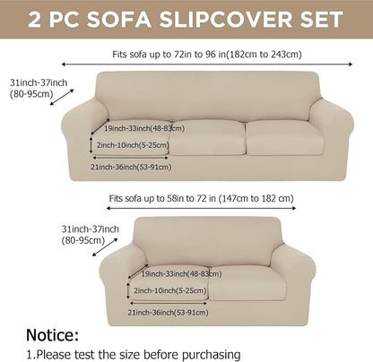 HunnmingRe Sofa Covers for 3 Cushion Couch Stretch Sofa and Loveseat Covers Set - Image 2