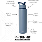 Simple Modern Water Bottle with Straw Lid | Vacuum Insulated Stainless Steel Metal Thermos | Reusable Leak Proof BPA-Free Flask for Sports Gym | Summit Collection | 30oz, Blue Dune