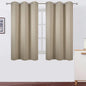 Beige Blackout Curtains 42 x 54 Inch Length Set of 2 Panels Grommet Bedroom by Lemomo