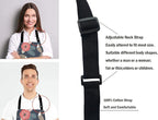 Cute Fox Family and Flowers Bib Apron with Adjustable Neck for Men Women,Suitable for Home Kitchen Cooking Waitress Chef Grill Bistro Baking Apron