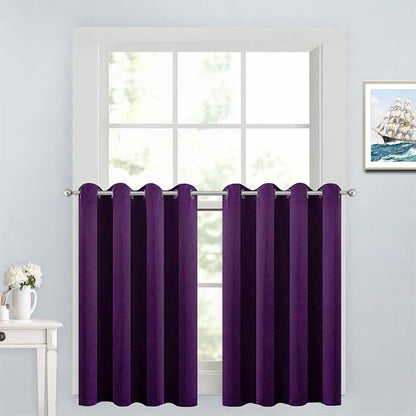 Yakamok Purple Room Darkening Window Curtains 52x36 Inch by Yakamok