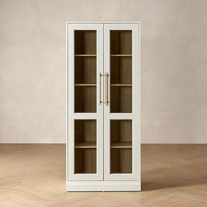 mopio Blake Tall Display Cabinet, Kitchen Buffet Pantry Cupboard, Trophy by MopioInc
