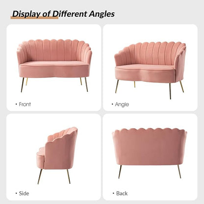 HULALA HOME Velvet Loveseat Sofa - Image 2