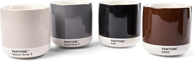 Copenhagen Design Pantone Latte Cup - Double Wall Thermo - Cappuccino Handleless Mug - 7.44oz/220ml, Black 419
