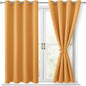 Blackout Curtains for Bedroom, 52 x 54 Inches Long, Pumpkin Orange | Thermal by Hiasan
