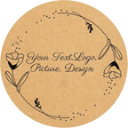 Custom Stickers Kraft Paper Labels Personalized Withe Text, Business Logo Customized Food Jars Labels Bakery Label Sticker Package Favor Canning Circle 100pcs (Style 9)