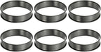 HARFINGTON 6pcs Crumpet Rings 3.94" Nonstick Round Cake Ring Stainless Steel Double Rolled English Pastry Rings for Kitchen Baking Crumpet Dessert, Black