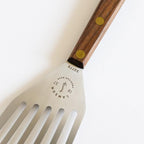 Lamson 4" x 9" Jumbo Slotted Chef's Turner, Walnut Handle - Right-Hand