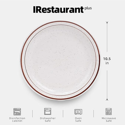 Stoneware Narrow Rim Brown Speckle, Plate 10.5", Case of 12