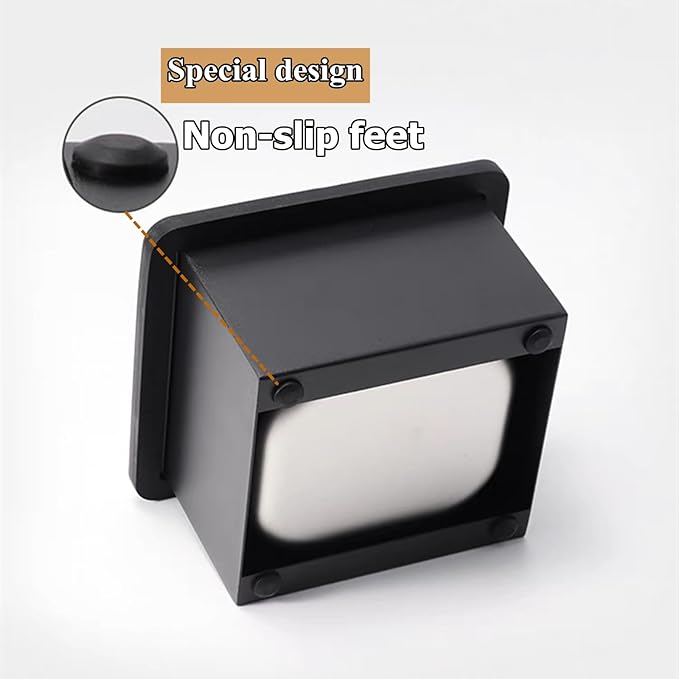Espresso Coffee Knock Box, Stainless Steel Coffee Pucks Container, with Noise Reduction Rubber Ring,Silicone Bar for Knocking Portafilter Filter Grinds