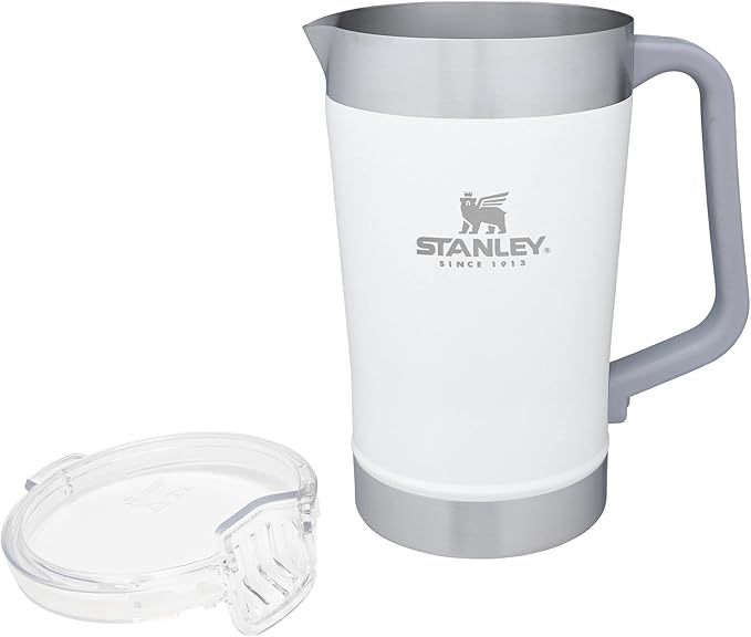 Stanley Stay-Chill Pitcher 64 oz | Cold Water, Beer, and Drink Pitcher with Lid | Large Capacity Durable Beverage Container with Handle | Insulated Stainless Steel | BPA-Free | Polar