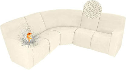 ALIECOM 100% Waterproof Recliner Sectional Couch Covers L Shape Stretch Corner by ALIECOM