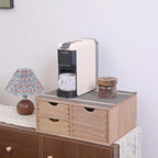Capsules Coffee Storage Drawer for Pod K-cup Holder - Counter Organizer for Kitchen Utensil Storage - Wood Desktop Coffee Brewer Accessories Stand CF2D3C-LT