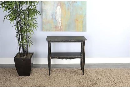 Sunny Designs Marina Black Sand Wood and Veneers Side Table - Image 2