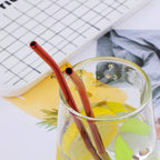 Straw Spoon, 8PCS 8.5inch Orange Red 18/8(304) Stainless Steel Metal Straws Reusable + 2 Brushes