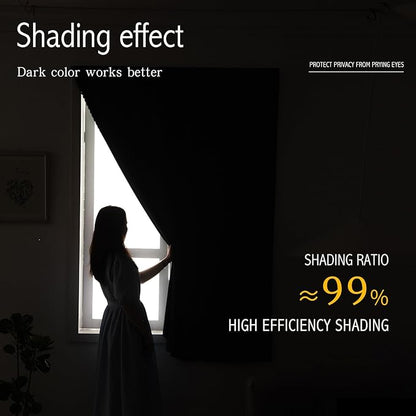 Self Adhesive Curtains, Stick Curtain Blackout Shades Window Cover Curtains - Image 4