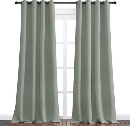 NICETOWN Sage Green Blackout Curtains 120" Long - Image 2
