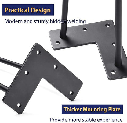 SMARTSTANDARD Hairpin Table Legs 28 Inch, 3/8" Solid Metal Legs - Image 6