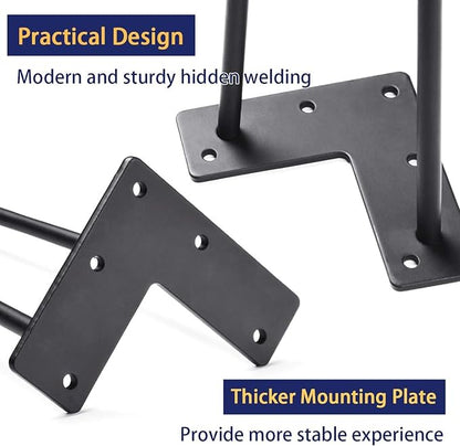 SMARTSTANDARD Hairpin Table Legs 24 Inch, 3/8" Solid Metal Legs - Image 6